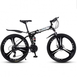 GXQZCL-1 Bike GXQZCL-1 Mountain Bikes, Foldable Hardtail Bicycles, Carbon Steel Frame, Dual Disc Brake and Double Suspension MTB Bike (Color : Black, Size : 27 Speed)