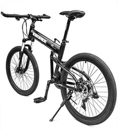 HCMNME Folding Mountain Bike HCMNME durable bicycle, Mountain Bikes, Mountain Bicycle, 26" Folding Mountain Bike 21 / 24 / 27 / 30 Wheel Front Suspension Mountain Bike Adult Double Disc Brake Speed Bicycle Alloy frame with Disc Br