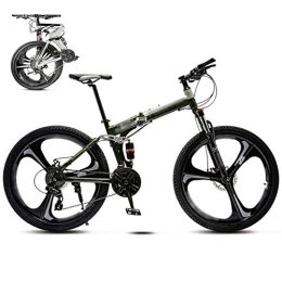 HFJKD Folding Mountain Bike HFJKD 26 Inch MTB Bicycle, Unisex Folding Commuter Bike, 30-Speed Gears Foldable Mountain Bike, Off-Road Variable Speed Bikes for Men And Women