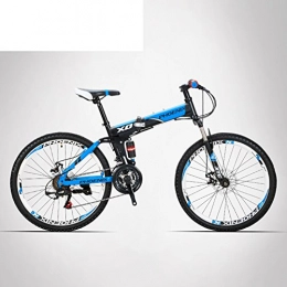 HIKING BK Folding Mountain Bike HIKING BK Travel bike 21-speed Folding mountain bike Off-road Students adult Men and women Race bike Commuter foldable bicycle Shimono shifter With Aluminium frame Disc brake-C 95x160cm(37x63inch)