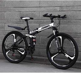 HJRBM Folding Mountain Bike HJRBM Mountain Bike Folding Bikes， 26In 21-Speed Double Disc Brake Full Suspension Anti-Slip， Lightweight Aluminum Frame， Suspension Fork 5-25 fengong