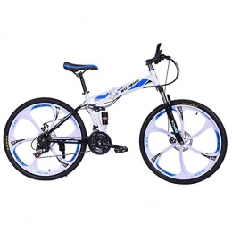 Hmcozy Folding Mountain Bike Hmcozy Folding Mountain Bike for Adult, soft-tail Mountain Bicycle, Dual Disc Brake and Front Suspension Fork, 26inch Wheels, Blue