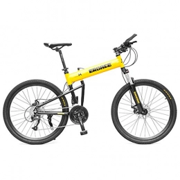 Hmcozy Folding Mountain Bike Hmcozy Mountain Bike, 26" Folding Lightweight Alloy Mountain Bike Hardtail Front Suspension Double Disc Brakes 21 / 24 / 27Speed, Yellow, 24 speed