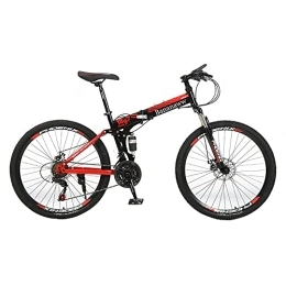 ITOSUI Folding Mountain Bike ITOSUI Folding Mountain Bike 26 Inch Wheels 21 / 24 Speed Full Suspension Dual Disc Brakes Foldable Frame Bicycle for Mens Bikes, Adult Mountain Trail Bike, High-carbon Steel Frame Dual