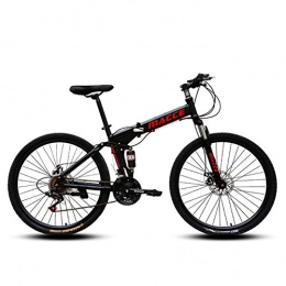 JACK'S CAT Bike JACK'S CAT 26in Folding Mountain Bike, Shimano 24 Speed Bicycle Full Suspension MTB Bikes, Road Bikes with Disc Brakes for Men / Women, Black, 24 speed