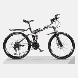 JHKGY Bike JHKGY Lightweight Speeds Mountain Bikes, Stronger Frame Disc Brake, Variable Speed Double Shock Absorption Folding Mountain Bike, for Men Women Bike, White, 26 inch 30 speed