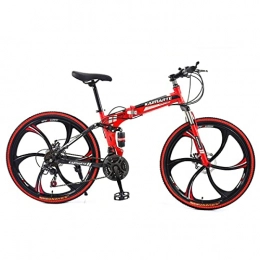 JKFDG Bike JKFDG 24, 26 Inch Mountain Bikes - Boys, Girls, Ladies And Men'S Folding Bikes - Front And Rear Disc Brakes - 24~30 Speeds - Full Suspension