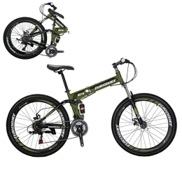 EUROBIKE Folding Mountain Bike JMC G4 Adult Folding Mountain BIke 26 Inch 21 Speedfor Mens and Womens MTB Bicycle (GREEN)