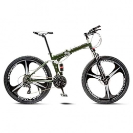 JXJ Bike JXJ 24 Inch Mountain Bike Folding Full Suspension Mtb Bikes Double Disc Brake Bicycles, 3 Spoke, 21 / 24 / 27 / 30 Speed, for Men / women
