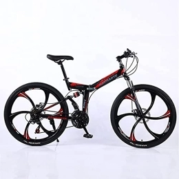 JYCCH Folding Mountain Bike JYCCH Mountain Bike, Adult Folding Mountain Bike 26 Inch 27Speed Variable Speed Road Bicycle Cycling Off-road Soft Tail Bicycle Men Women Outdoor Sports Ride BU 3 wheels- 26" 21SPD (Bk 6 Wheels 24)