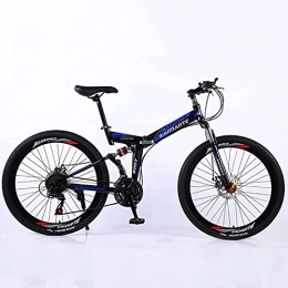 JYCCH Folding Mountain Bike JYCCH Mountain Bike, Adult Folding Mountain Bike 26 Inch 27Speed Variable Speed Road Bicycle Cycling Off-road Soft Tail Bicycle Men Women Outdoor Sports Ride BU 3 wheels- 26" 21SPD (Bu 40 Wheels 24)