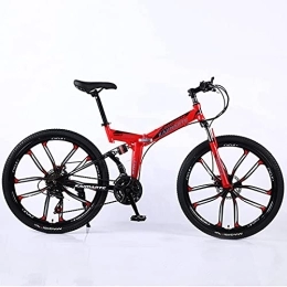 JYCCH Folding Mountain Bike JYCCH Mountain Bike, Adult Folding Mountain Bike 26 Inch 27Speed Variable Speed Road Bicycle Cycling Off-road Soft Tail Bicycle Men Women Outdoor Sports Ride BU 3 wheels- 26" 21SPD (Rd 10 Wheels 24)