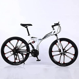 JYCCH Folding Mountain Bike JYCCH Mountain Bike, Adult Folding Mountain Bike 26 Inch 27Speed Variable Speed Road Bicycle Cycling Off-road Soft Tail Bicycle Men Women Outdoor Sports Ride BU 3 wheels- 26" 21SPD (Wt 10 Wheels 24)