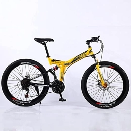 JYCCH Folding Mountain Bike JYCCH Mountain Bike, Adult Folding Mountain Bike 26 Inch 27Speed Variable Speed Road Bicycle Cycling Off-road Soft Tail Bicycle Men Women Outdoor Sports Ride BU 3 wheels- 26" 21SPD (Yl 40 Wheels 24)