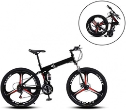 JYD Folding Mountain Bike JYD 26-inch mountain bikes, collapsible frame made of carbon steel with a variable speed twin shock absorption three cutting wheels foldable bicycle speed 7 to 2.27