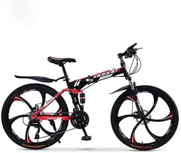 JYTFZD Folding Mountain Bike JYTFZD WENHAO Mountain Bike Folding Bikes, 30-Speed Double Disc Brake Full Suspension Anti-Slip, Off-Road Variable Speed Racing Bikes for Men and Women (Color:E, Size:24IN) (Color : A)