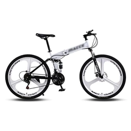 Kays Bike Kays 26 Inch Foldable Mountain Bike High Carbon Steel With Front Suspension Disc Brake Outdoor Bikes For Men Woman Adult And Teens(Size:27 Speed, Color:White)