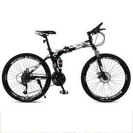 Kays Bike Kays Mountain Bike, 26 Inch Foldable Hard-tail Mountain Bicycles, Carbon Steel Frame, Dual Suspension Dual Disc Brake (Color : Black, Size : 24-speed)