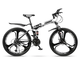 Kays Folding Mountain Bike Kays Mountain Bike, 26 Inch Folding Hard-tail Bicycles, Full Suspension And Dual Disc Brake, Carbon Steel Frame (Color : Black, Size : 24-speed)