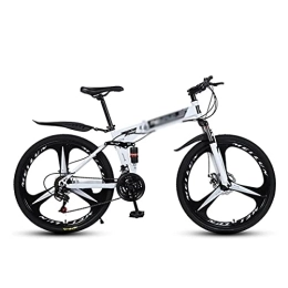 Kays Bike Kays MTB Folding 21 / 24 / 27 Speed 26 Inches Wheels Mountain Bike Carbon Steel Frame With Dual-disc Brakes And Double Shock Absorber(Size:27 Speed, Color:White)
