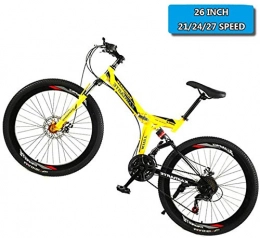 KEMANDUO Bike KEMANDUO 26-inch mountain bike, 21 / 24 / 27 speed dual disc brakes, adult students full suspension mountain bike, mountain bike trails high carbon mountain bike, 24 speed