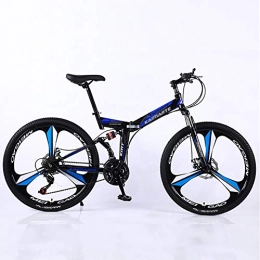 KKLTDI Bike KKLTDI 24 Inch Men's Mountain Bikes, Mountain Bicycle With Front Suspension Adjustable Seat, High-carbon Steel Softtail Mountain Bike Black And Blue 24", 27-speed