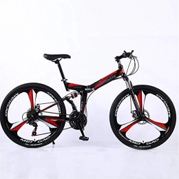 KKLTDI Bike KKLTDI Mountain Bicycle With Front Suspension Adjustable Seat, High-carbon Steel Softtail Mountain Bike, 26 Inch Men's Mountain Bikes Black And Red 26", 24-speed