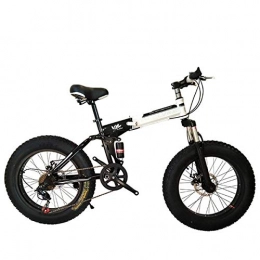 KOSGK Bike KOSGK Folding Mountain Bike 20 / 26 Inch 27 Speed, Gears with 4.0" Fat Tyres Snow Bicycles, Black, 26