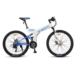 KOSGK Folding Mountain Bike KOSGK Mountain Bikes Folding Lightweight Flying 27 speeds Bicycles Alloy Stronger Frame Disc Brake, Blue