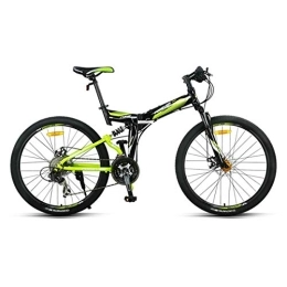 KOSGK Bike KOSGK Mountain Bikes Folding Lightweight Flying 27 speeds Bicycles Alloy Stronger Frame Disc Brake, Green