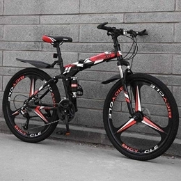 KRXLL Folding Mountain Bike KRXLL Mountain Bike Folding Bikes 26Inch 27-Speed Double Disc Brake Full Suspension Anti-Slip Lightweight Aluminum Frame Suspension Fork