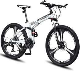 KURKUR Folding Mountain Bike KURKUR Mountain Bike, Mountain Bike Folding Bike Mountain Bike Folding Road Bicycle Men's MTB 21 Speed Bikes Wheels For Adult Womens (Color : Bianco, Size : 26in)