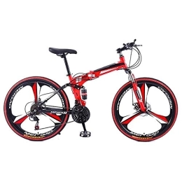 L&WB Bike L&WB 26 Inch Mountain Bike Fully, Sport Folding Wheels Racing Bikes, Double Disc Brake Adult Bicycle, 21-27 Gear Shift, Full Suspension, B, 24speed