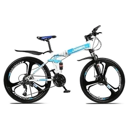 L&WB Bike L&WB Mountain Bike 26-Inch 24-Speed / 27-Speed / 30-Speed All-In-One Wheel Double Bolt Damping Cross-Country Folding Mountain Bike, Blue, 27speed