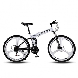 LHQ-HQ Bike LHQ-HQ Folding Mountain Adult Bike 26" Wheel 27 Speed High-Carbon Steel Frame Dual-Suspension Dual Disc Brake Loading 200Kg for Height 5.2-6Ft, D