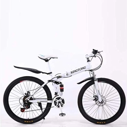 LHQ-HQ Folding Mountain Bike LHQ-HQ Mountain Bike Folding Bikes, 21Speed Double Disc Brake Full Suspension AntiSlip, Lightweight Aluminum Frame, Suspension Fork, Multiple Colors24 Inch / 26 Inch Outdoor sports Mountain Bike