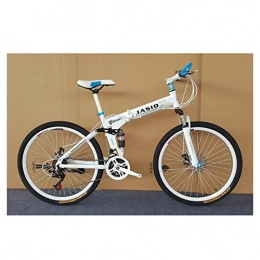 LHQ-HQ Bike LHQ-HQ Outdoor sports 26'' Folding Mountain Bike, 27 Speed Gears, Lightweight Iron Frame, Foldable Bicycle with AntiSkid And WearResistant Tire for Adults (Color : White)
