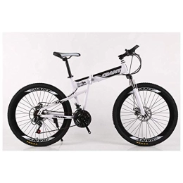 LHQ-HQ Bike LHQ-HQ Outdoor sports Folding Mountain Bike 2130 Speeds Bicycle Fork Suspension MTB Foldable Frame 26" Wheels with Dual Disc Brakes Outdoor sports Mountain Bike (Color : White, Size : 24 Speed)