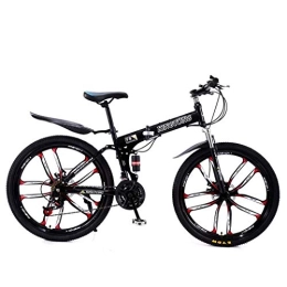 LHQ-HQ Bike LHQ-HQ Outdoor sports Mountain Bike Folding Bikes, 21Speed Double Disc Brake Full Suspension AntiSlip, Lightweight Aluminum Frame, Suspension Fork, Multiple Colors24 Inch / 26 Inch Outdoor sports Mounta