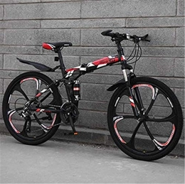 Leifeng Tower Bike Lightweight， Folding Bike Bicycle Full Suspension Mountain Bikes for Adults Men Women, High-Carbon Steel Frame And Dual Disc Brakes Inventory clearance ( Color : A , Size : 24 inch 24 speed )