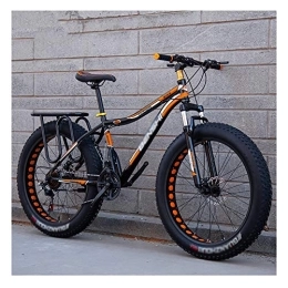 LILIS Folding Mountain Bike LILIS Mountain Bike Folding Bike Fat Tire Bike Adult Road Bikes Bicycle Beach Snowmobile Bicycles For Men Women (Color : Orange, Size : 26in)