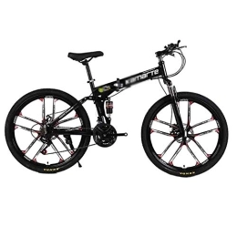 LILIS Folding Mountain Bike LILIS Mountain Bike Folding Bike Foldable Bicycle MTB Adult Mountain Bike Folding Road Bicycles For Men And Women 26In Wheels Speed Double Disc Brake (Color : Black, Size : 21 speed)