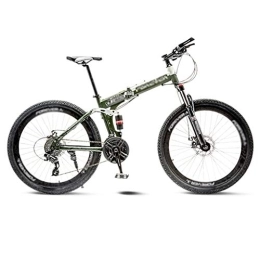 LILIS Folding Mountain Bike LILIS Mountain Bike Folding Bike Mountain Bike Folding Road Bicycle Men's MTB 21 Speed Bikes Wheels For Adult Womens (Color : Green, Size : 26in)