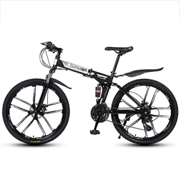 LiRuiPengBJ Folding Mountain Bike LiRuiPengBJ Children's bicycle 26 Inch Folding Mountain Bike, Full Suspension Dual Disc Brake City Bikes 27 Speed Mountain Bicycle, for Men and Women (Size : 26inch24 speed)