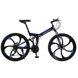 LIU Bike LIU 21 / 24 / 27 speed Folded Mountain Bike 24 / 26 inch 6 knife wheel bikes Carbon Steel Double Disc Brake Sport Bicycles Mountain Bicycle, 24inch, 24speed