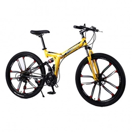 LIU Folding Mountain Bike LIU 24 / 26 Inch Mountain bike 21 / 24 / 27 speed Folding Mountain Bicycle Double Dike Folding Mountain Bike Suitable for Adults, 24inch, 27speed