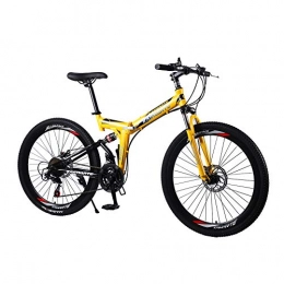 LIU Bike LIU 24 / 26 inch Mountain Bike 21 / 24 / 27 speed Folding Mountain Bicycle Double Disc Brake Bike Folding Mountain Bike Suitable for Adults, 26inch, 21speed