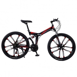 LIU Folding Mountain Bike LIU Mountain Bike 21 / 24 / 27 Speed 24 / 26 Inches Wheel Dual Suspension Folding Bike Dual Disc Brake MTB Bicycle, 26inch, 27speed