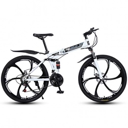 LIU Folding Mountain Bike LIU Mountain Bike 21 Speed 26 Inches Wheel Dual Suspension Folding Bike Dual Disc Brake MTB Bicycle(3 / 6 / 10 / 30 / 40-Spoke), 6knives