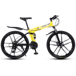 LIU Folding Mountain Bike LIU Mountain Bike 3 / 6 / 10 / 30 / 40 Spoke 21 / 24 / 27 Speed 26 in Folding Bike Double Disc Brake Suspension Fork Rear Suspension Anti-Slip Bicycles, 10knives, 21speed